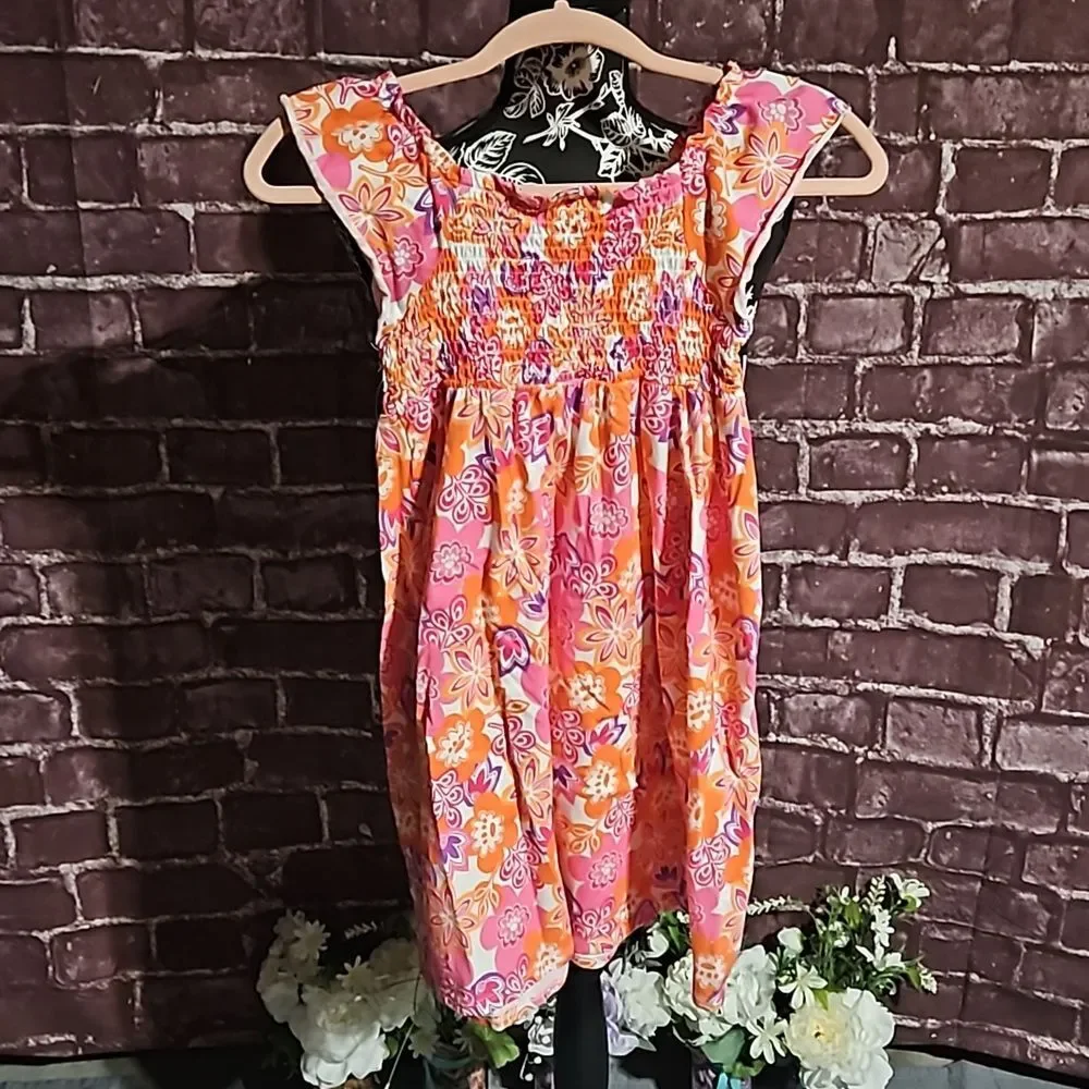 Faded Glory 🦊Girl's Floral Pink & Purple Sundress size Large (10-12)